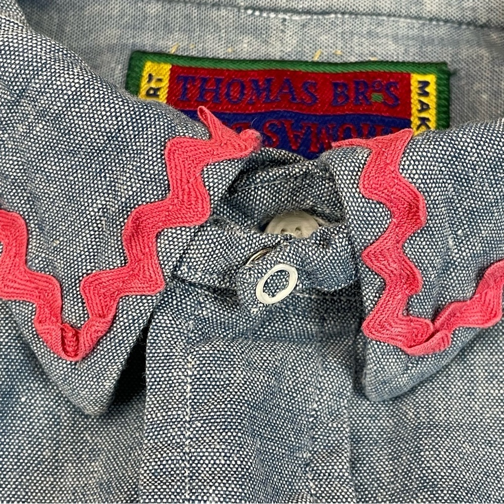 Vintage Upcycled Hand crafted Chambray size 16 1/2 sunflowers cow cottagecore - Picture 14 of 15